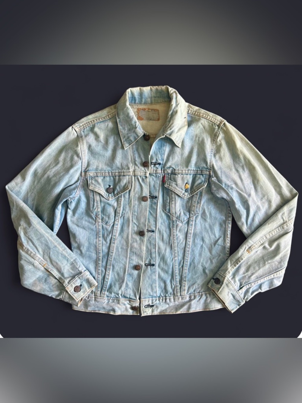 Vintage 1960’s Levi’s Big E type 3 Jean Jacket light wash w/ “Rainbow" Stitching
